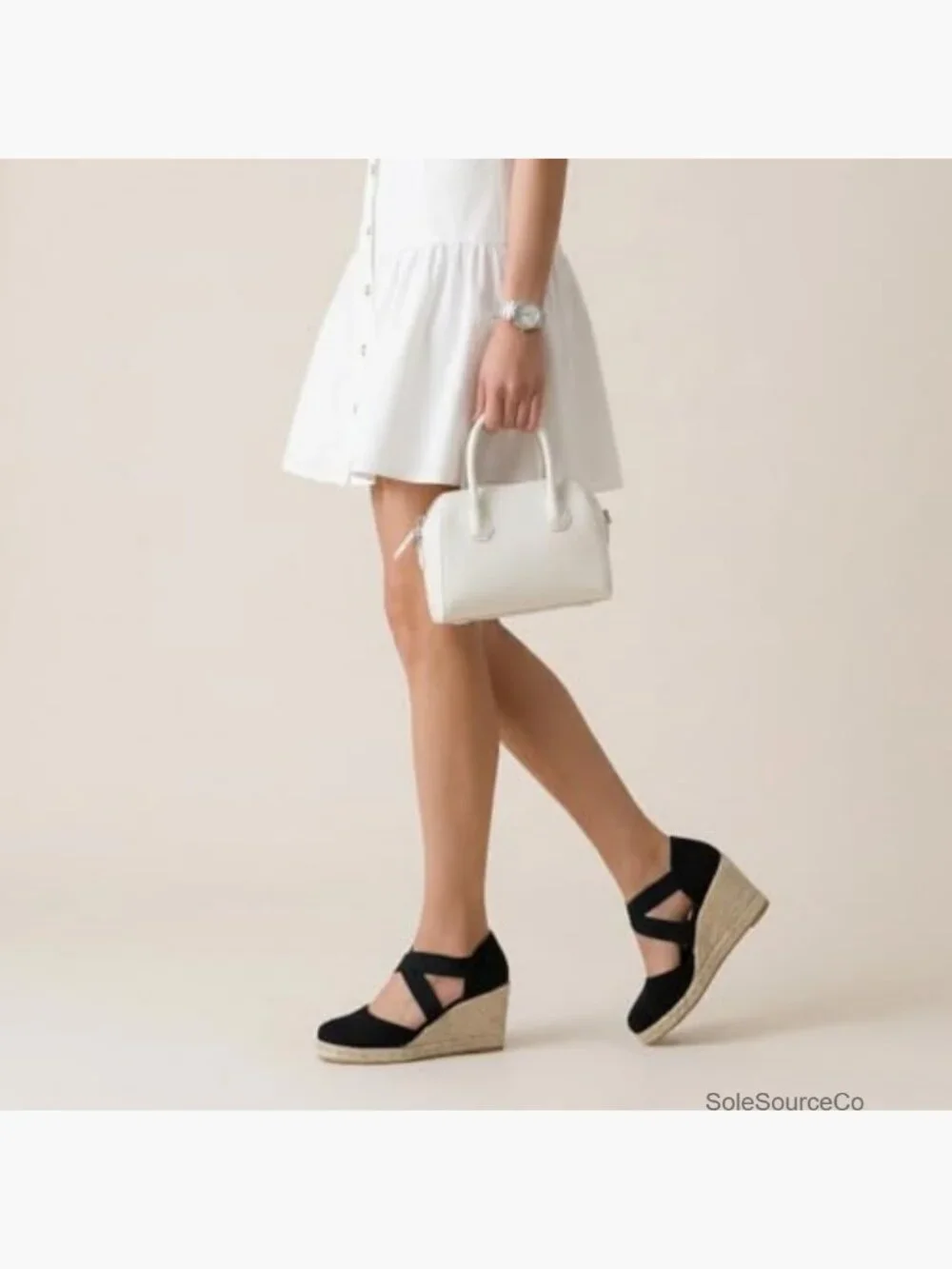 Women's Espadrille Wedge Sandals Slip On Closed Toe Elastic Straps